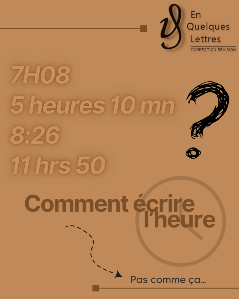 écrire l'heure